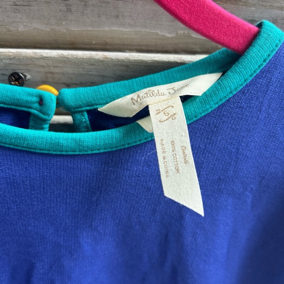 Matilda Jane Moments With You School Bell Sleeve Blue Cotton Dress Sz 6. - Picture 3 of 4